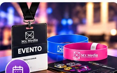 Exemplo visual de materiais para eventos