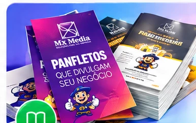Exemplo visual de impressos promocionais